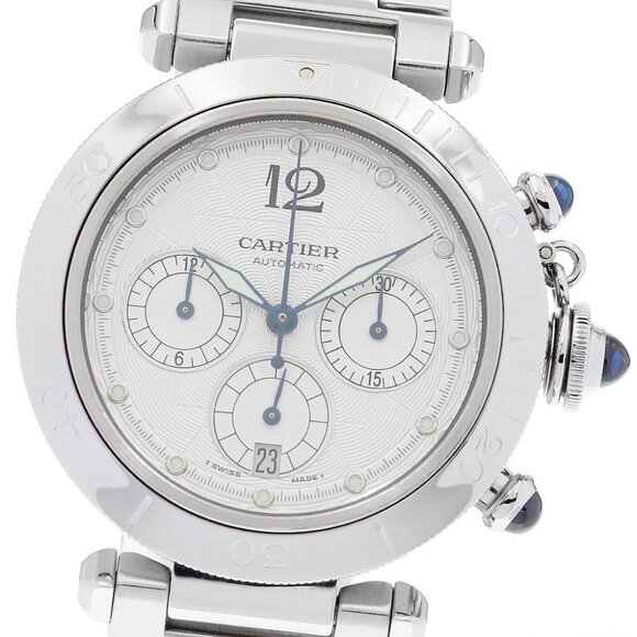 CARTIER Pasha 38mm W31030H3 Chronograph Silver Dial Automatic Men's Watch_880856 - Picture 2 of 6